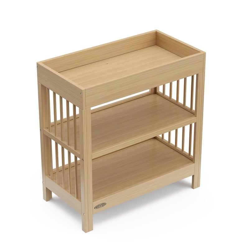 Stork Craft USA Teddi Wood Changing Table with Changing Pad in Driftwood