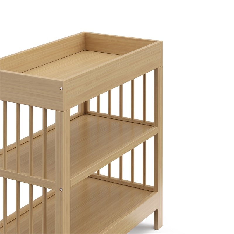 Stork Craft USA Teddi Wood Changing Table with Changing Pad in Driftwood