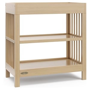 stork craft usa teddi wood changing table with changing pad in driftwood