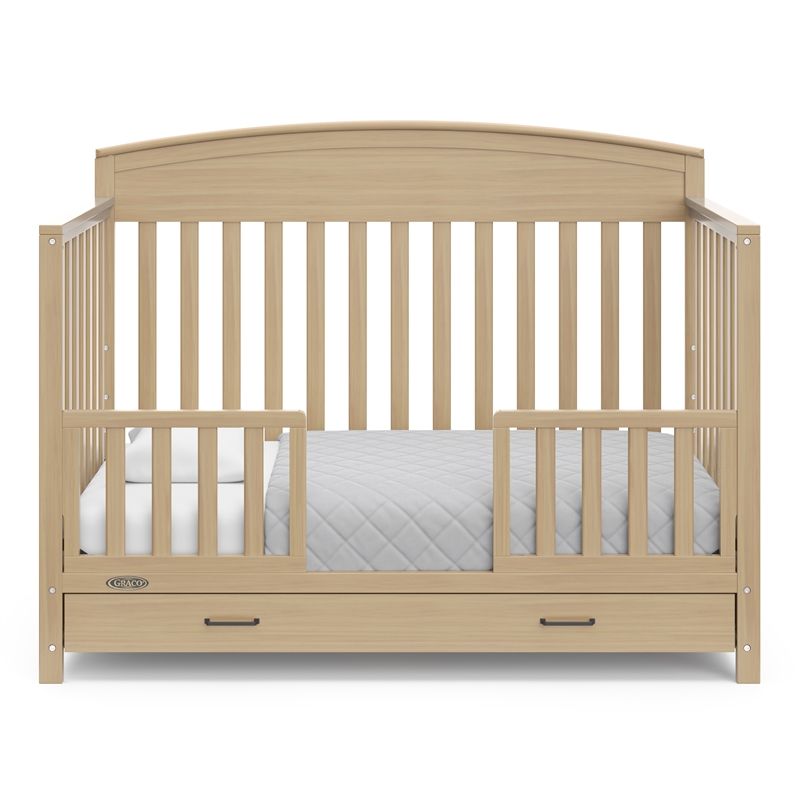 Stork Craft USA Benton 5-in-1 Wood Convertible Crib with Drawer in Driftwood