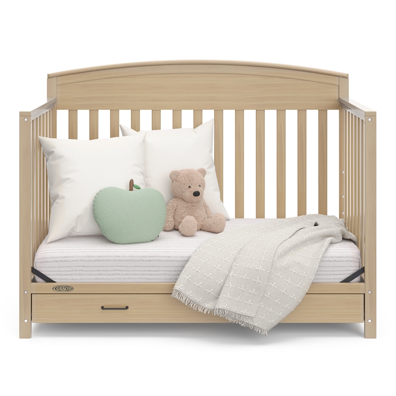 Stork Craft USA Benton 5-in-1 Wood Convertible Crib with Drawer in Driftwood