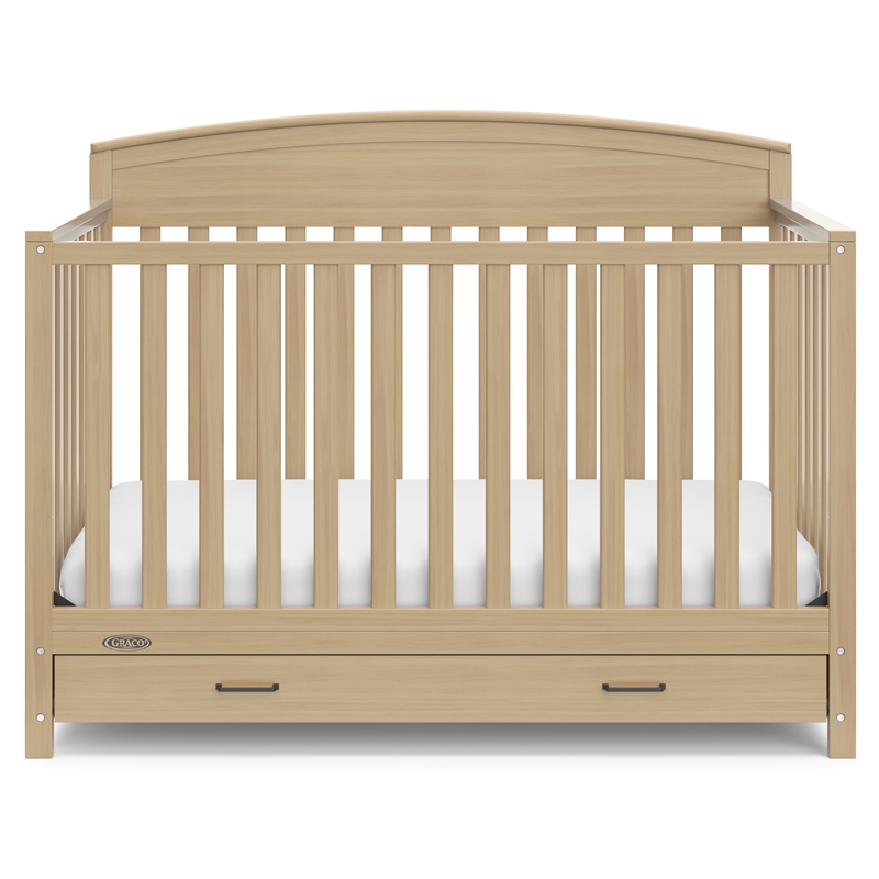 Stork Craft USA Benton 5-in-1 Wood Convertible Crib with Drawer in Driftwood