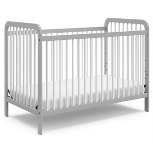 Stork Craft USA Pasadena 53.8&quot 3-in-1 Pine Wood Convertible Crib in Gray/White