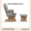Storkcraft Hoop Glider and Ottoman - Natural with Light Gray
