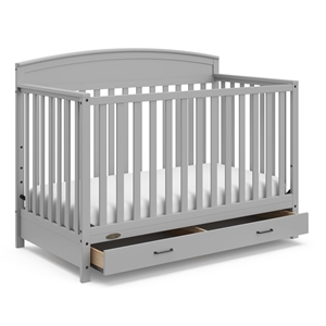 Graco Benton 5-in-1 Convertible Crib with Drawer - Pebble Gray