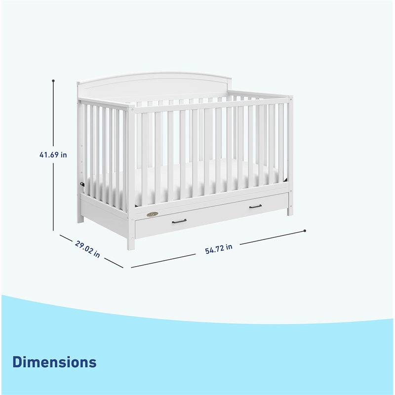 Graco Benton 5-in-1 Convertible Crib with Drawer - White