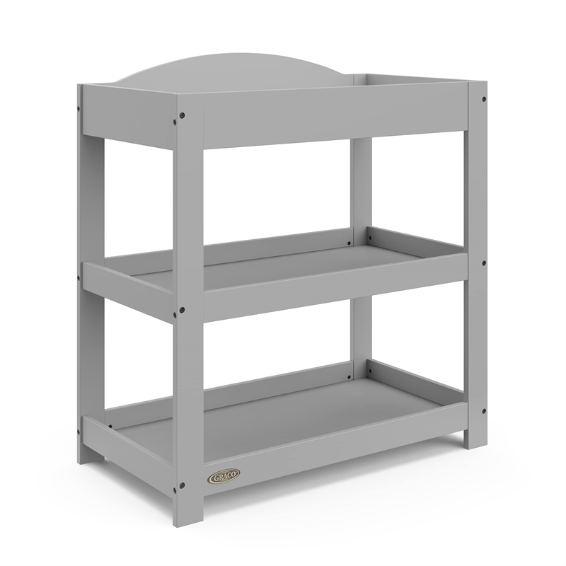 Graco Customizable Changing Table with Water-Resistant Changing Pad Pebble Gray