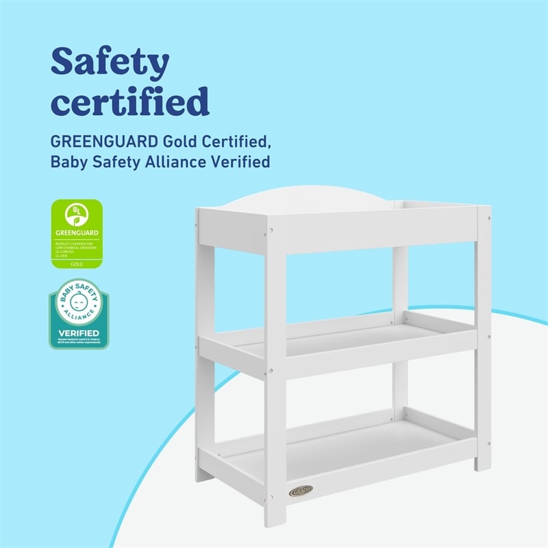 Graco Customizable Changing Table with Water-Resistant Changing Pad - White
