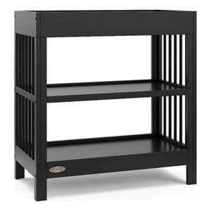 graco teddi changing table with water-resistant changing pad - black
