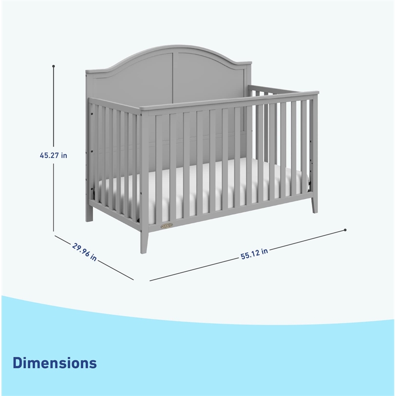 Graco Wilfred 5-in-1 Convertible Crib - Pebble Gray