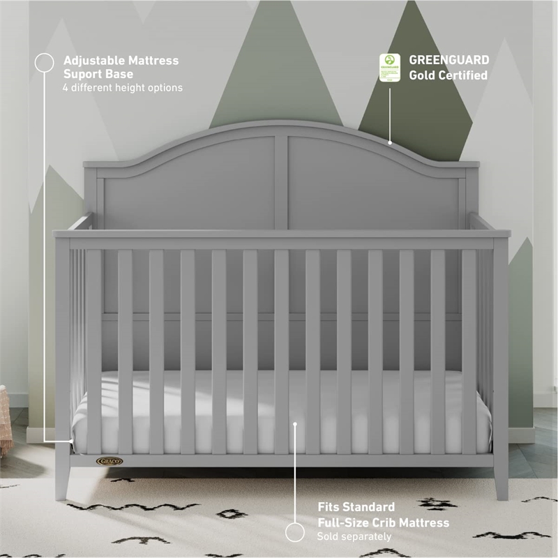 Graco Wilfred 5-in-1 Convertible Crib - Pebble Gray