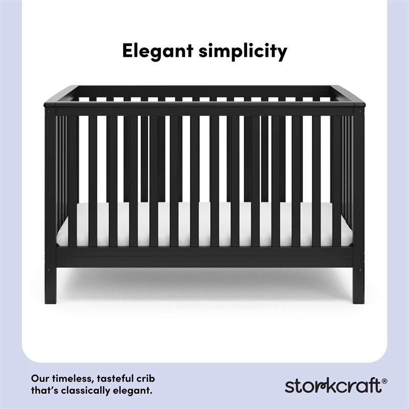 Storkcraft Hillcrest 4-in-1 Convertible Crib - Black