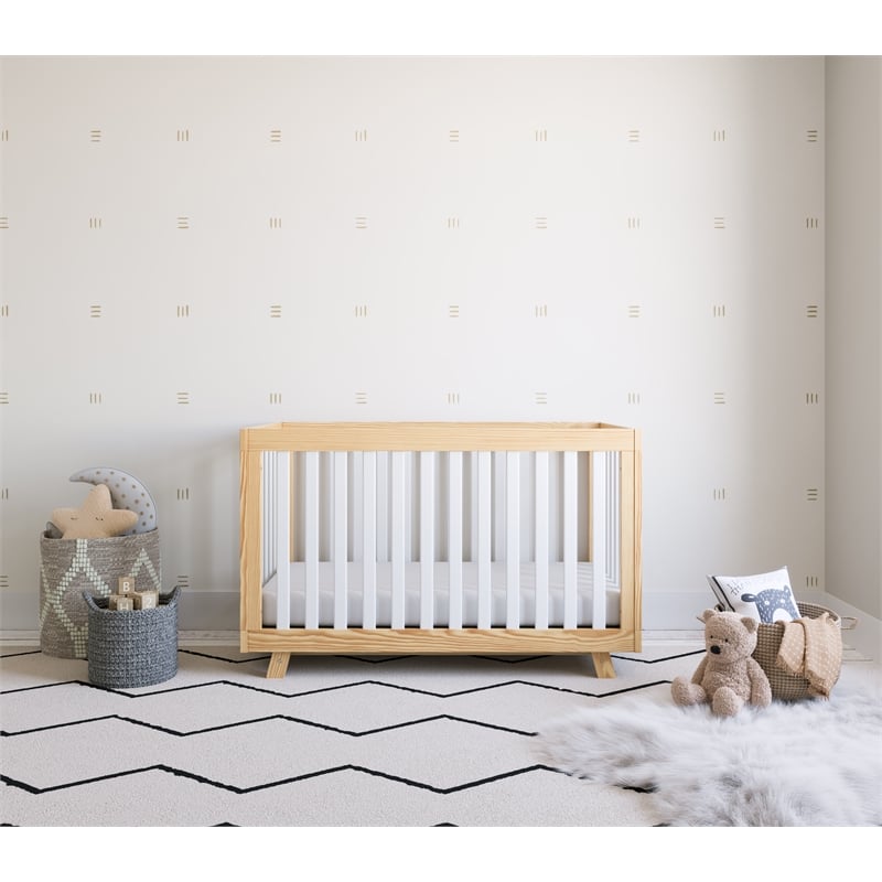 Beckett 3 in 1 Convertible Crib Natural with White Slats