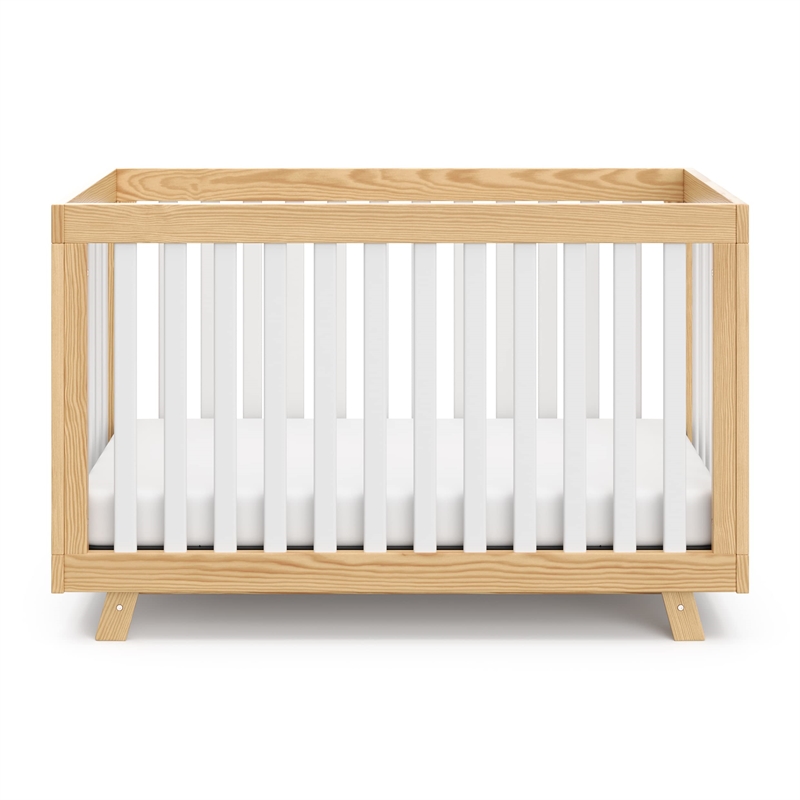Beckett 3-in-1 Convertible Crib - Natural with White Slats