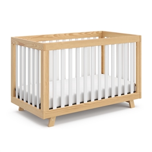 Beckett 3-in-1 Convertible Crib - Natural with White Slats