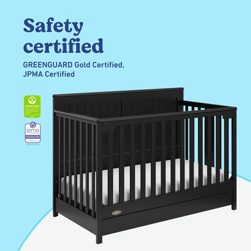 Graco Hadley 5-in-1 Convertible Crib with Drawer - Black