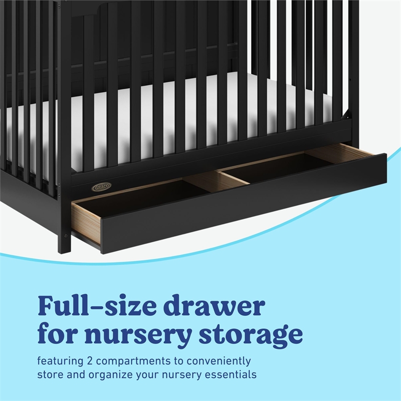 Graco Hadley 5-in-1 Convertible Crib with Drawer - Black