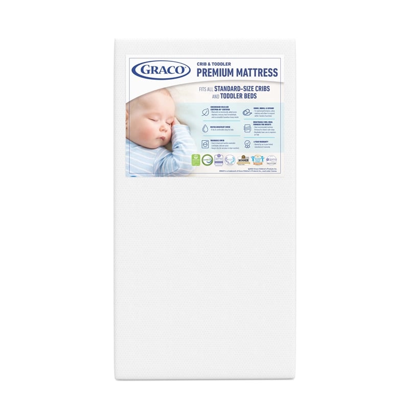 Graco Bailey Toddler Bed with Premium Foam Crib & Toddler Mattress - Pebble Gray