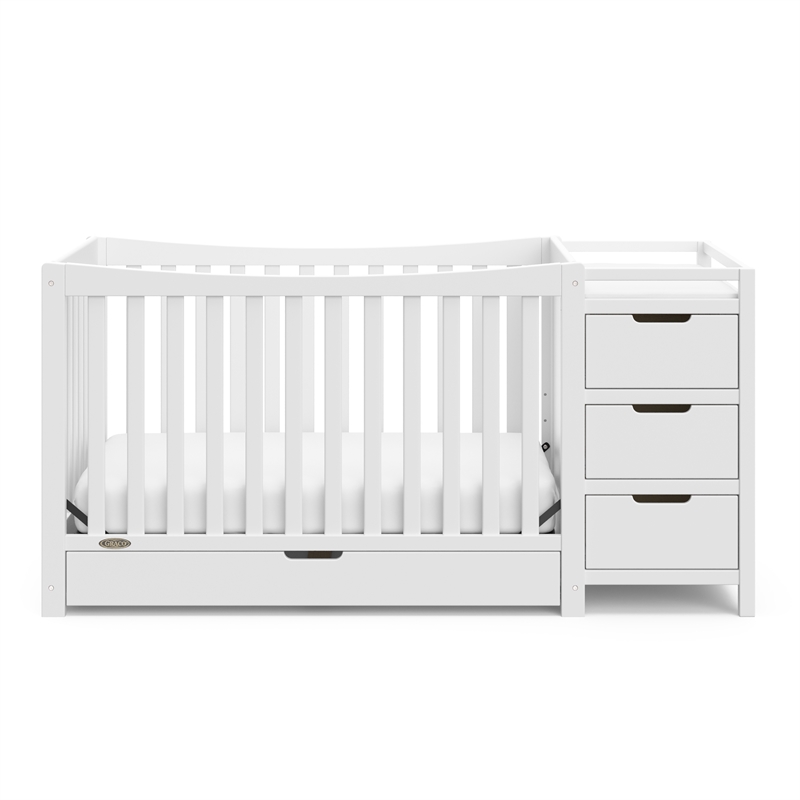Graco Remi Crib & Changer with Premium Foam Crib and Toddler Mattress - White
