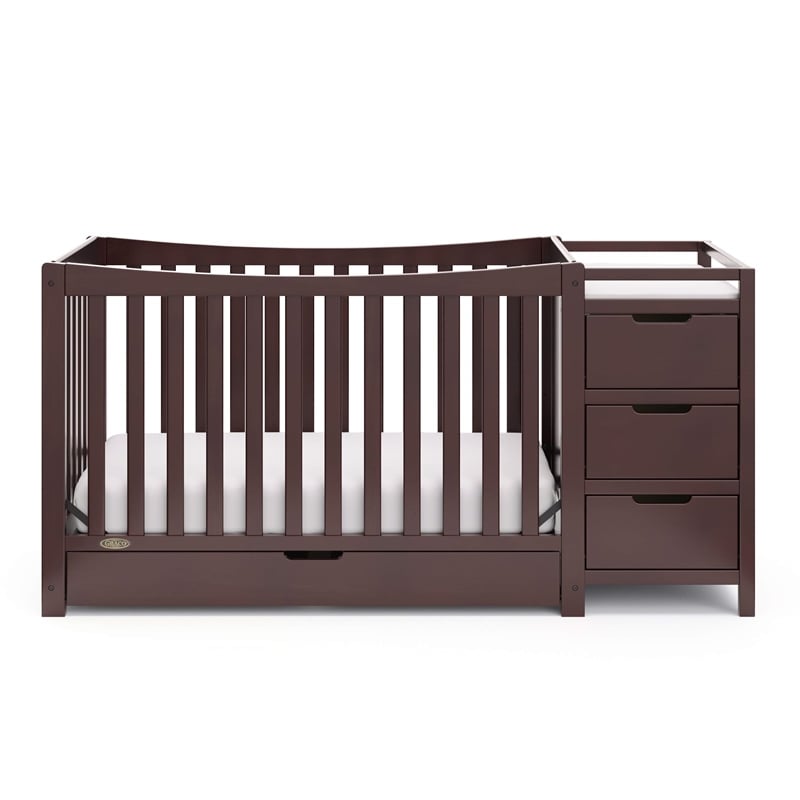 Graco Remi Crib & Changer with Premium Foam Crib & Toddler Mattress - Espresso