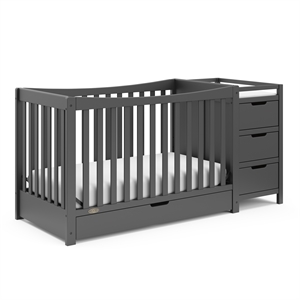 Graco Remi Crib & Changer with Premium Foam Crib and Toddler Mattress - Gray