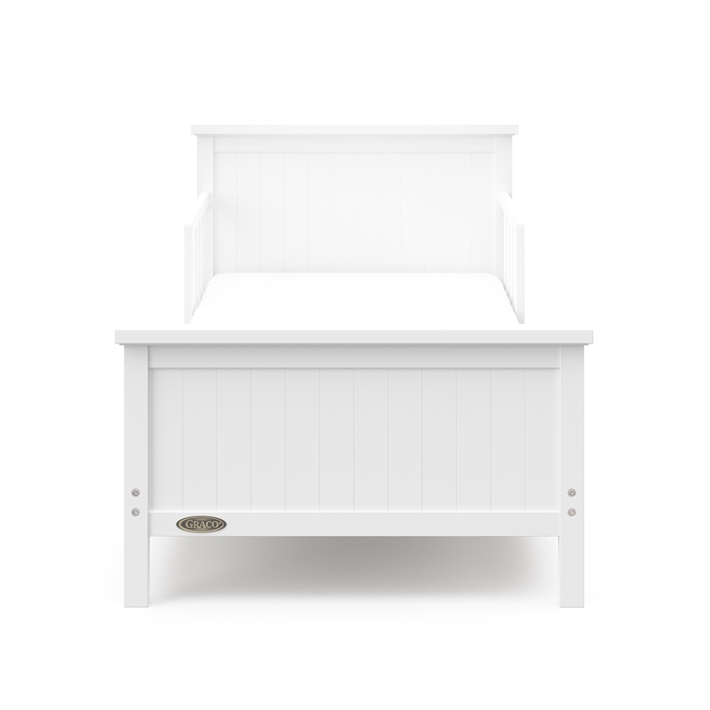 Graco Bailey Toddler Bed with Premium Foam Crib and Toddler Mattress - White