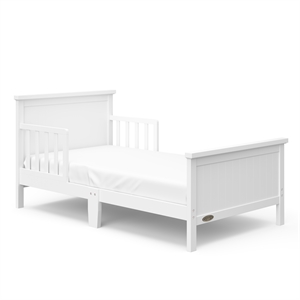 Graco Bailey Toddler Bed with Premium Foam Crib and Toddler Mattress - White