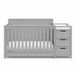 Graco Hadley Crib & Changer w/ Drawer w/ Crib and Toddler Mattress - Pebble Gray