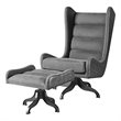 Tommy Hilfiger Helios Swivel Footstool in Gray