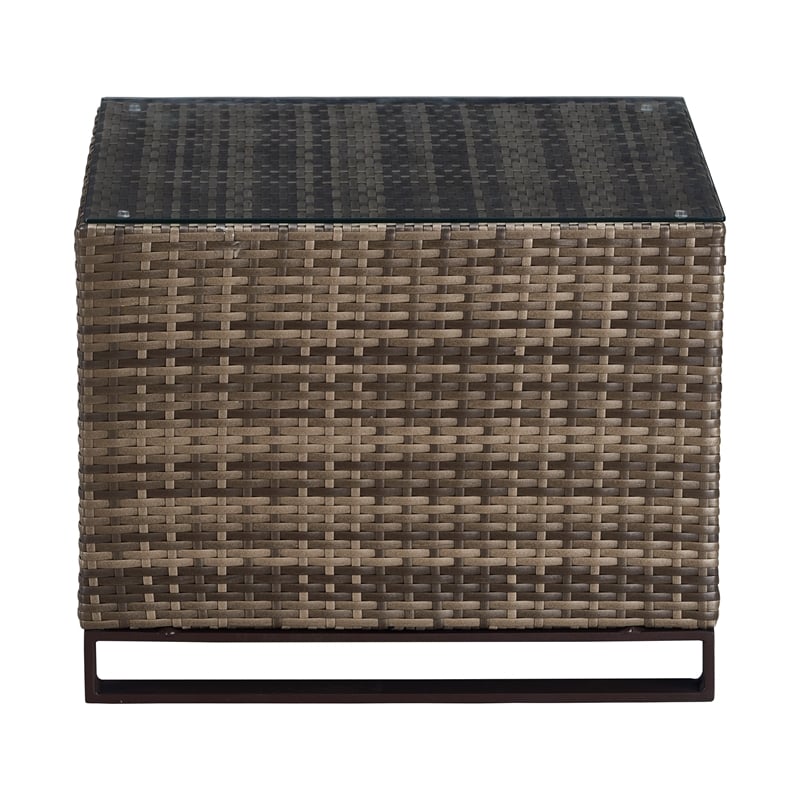 Tommy Hilfiger Oceanside Outdoor Side Table with Storage in Brown