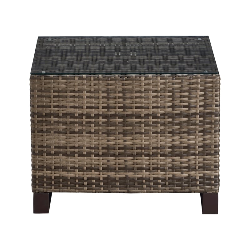 Tommy Hilfiger Oceanside Outdoor Side Table with Storage in Brown