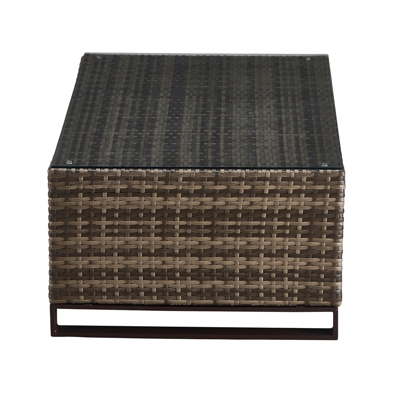Tommy Hilfiger Oceanside Outdoor Coffee Table with Storage in Brown