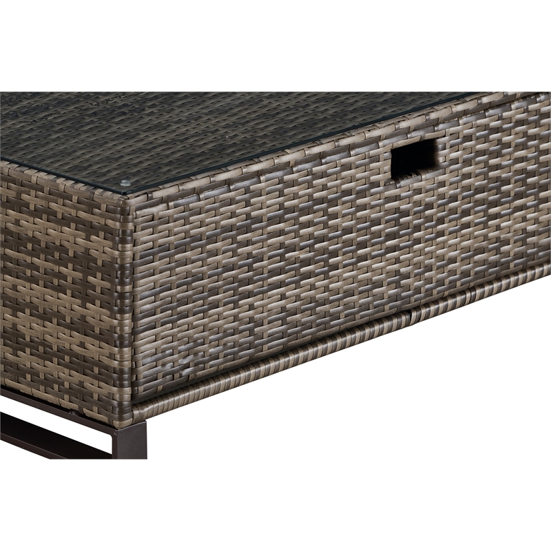 Tommy Hilfiger Oceanside Outdoor Coffee Table with Storage in Brown