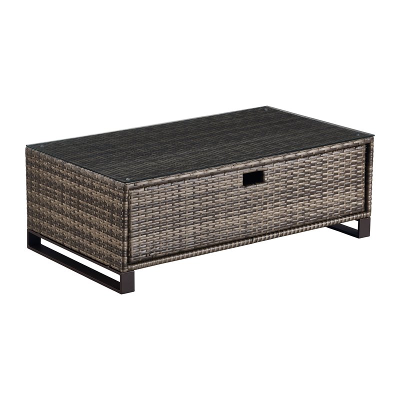 Tommy Hilfigertommy Hilfiger Oceanside Outdoor Coffee Table With Storage In Brown Dailymail