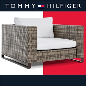 tommy hilfiger oceanside outdoor arm chair in gray and brown