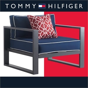 Tommy Hilfiger Monterey Outdoor Arm Chair in Gray Gunmetal