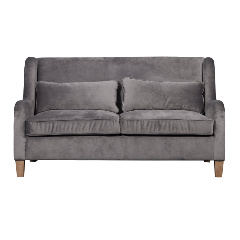 Tommy Hilfiger Two Toned Wingback Sofa French Gray Velvet And Linen Tommy Hilfiger Two Toned Wingback Sofa French Gray Velvet And Linen