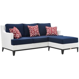 Tommy Hilfiger Hampton Outdoor Mesh Sectional Coastal White and Navy