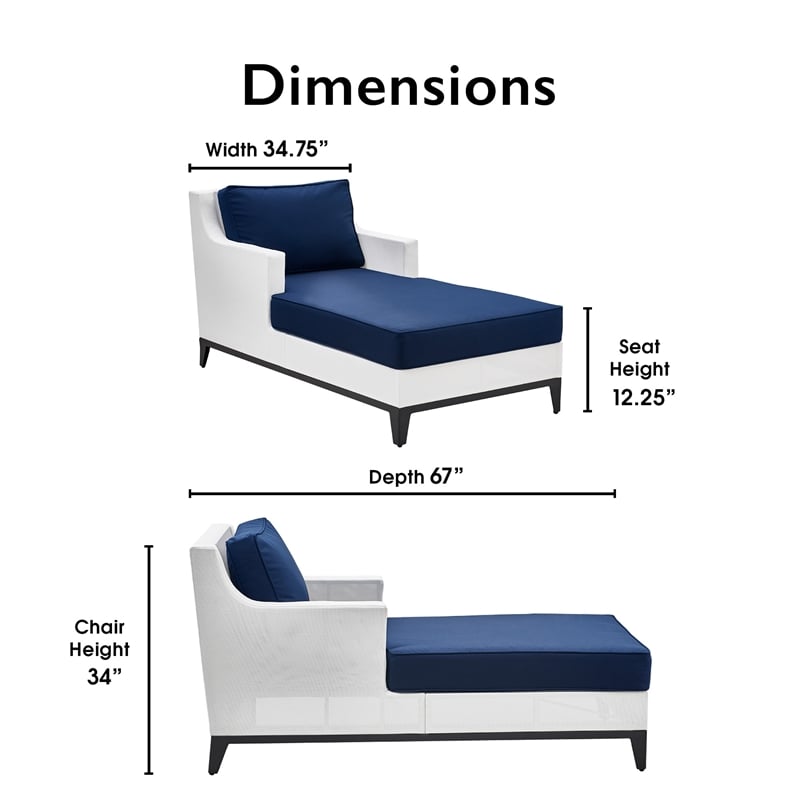 Tommy Hilfiger Hampton Outdoor Daybed Coastal White and Navy