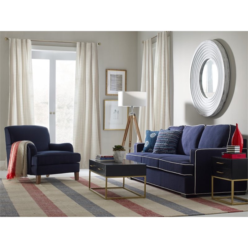Tommy Hilfiger Cardiff Sofa American Navy With White Piping