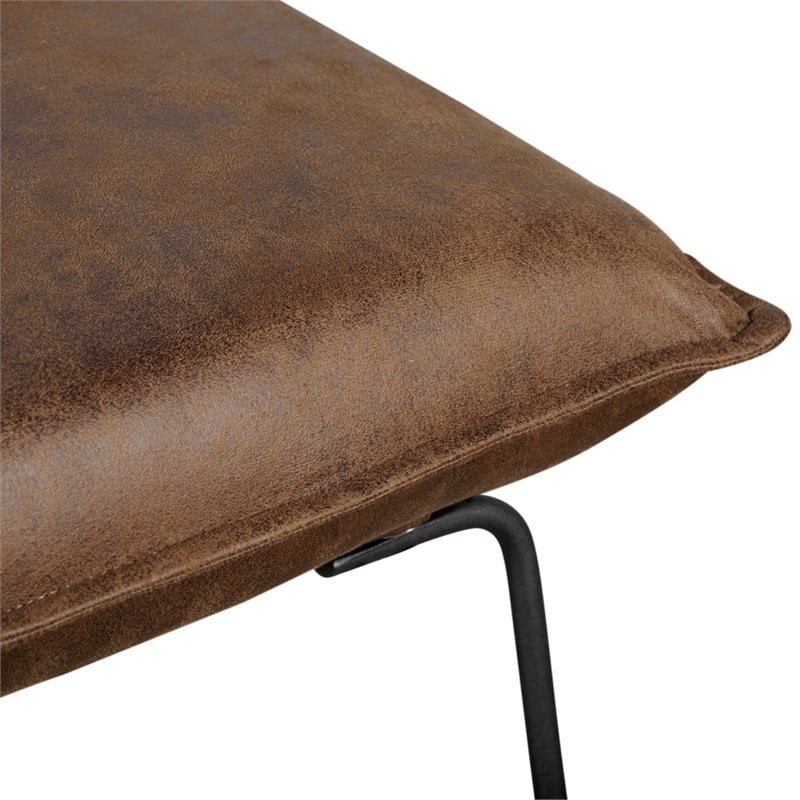 Tommy Hilfiger Ellington Armless Lounge Chair Brown Faux Leather