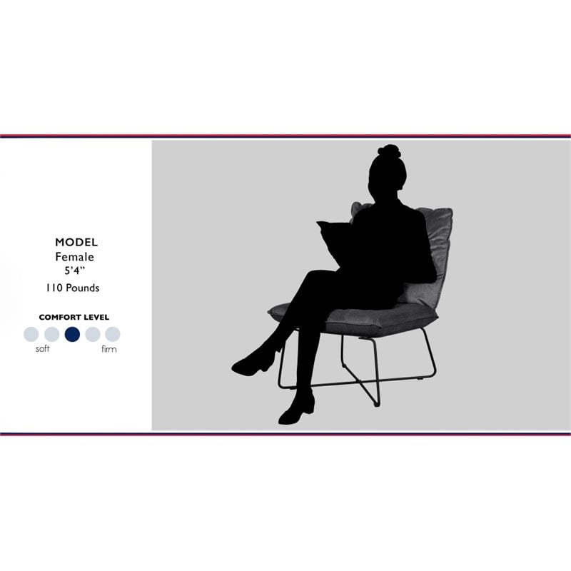 Tommy Hilfiger Ellington Armless Lounge Chair in Dark Charcoal