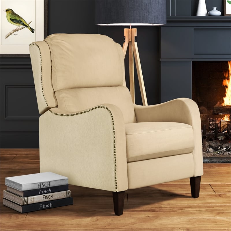 Finch Eddington Recliner Accent Chair in Two-Toned Cream