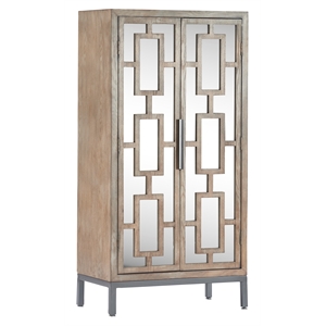 tommy hilfiger hayworth tall mirrored accent cabinet ash gray