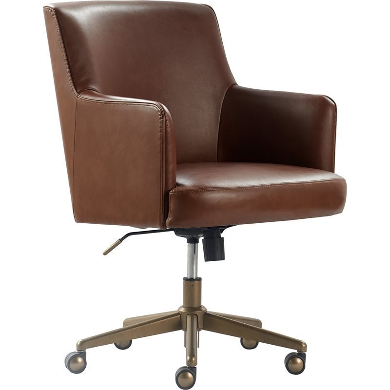 Tommy Hilfiger Belmont Home Office Chair Brown Leather Cymax Business