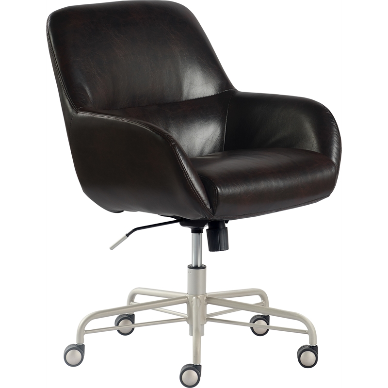 Tommy Hilfiger Forester Leather Office Chair Dark Brown