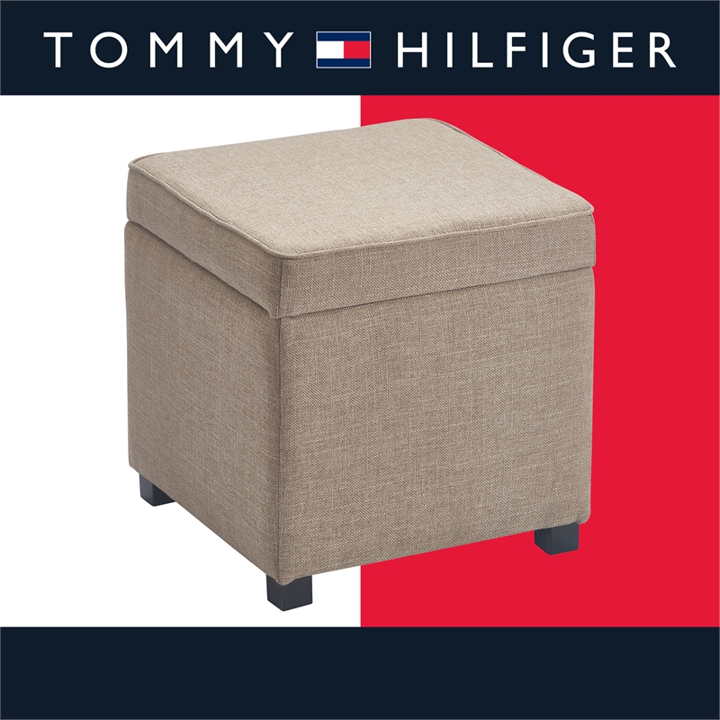 Tommy Hilfiger Morgan Storage Cube Ottoman Brown
