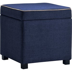tommy hilfiger morgan storage ottoman navy brown contrast piping