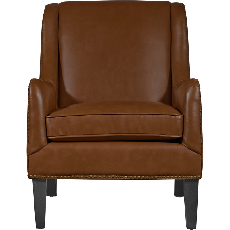 Tommy Hilfiger Andover Leather Accent Chair Cognac Brown