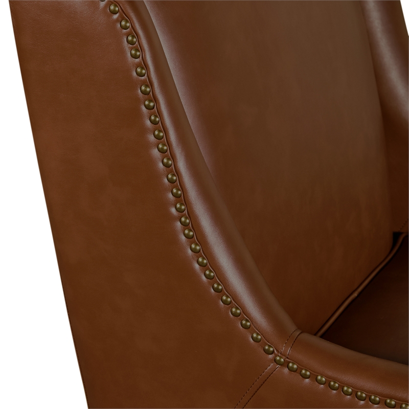 Tommy Hilfiger Andover Leather Accent Chair Cognac Brown
